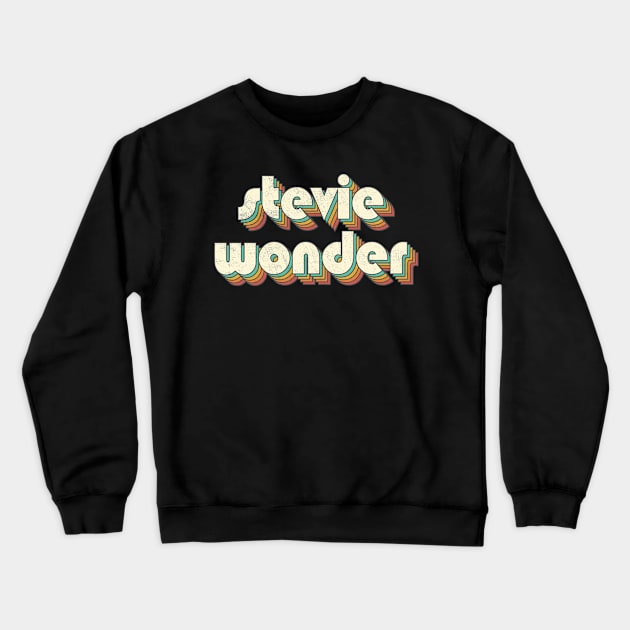 Retro Vintage Rainbow Stevie Letters Distressed Style Crewneck Sweatshirt by Cables Skull Design